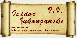 Isidor Vukonjanski vizit kartica